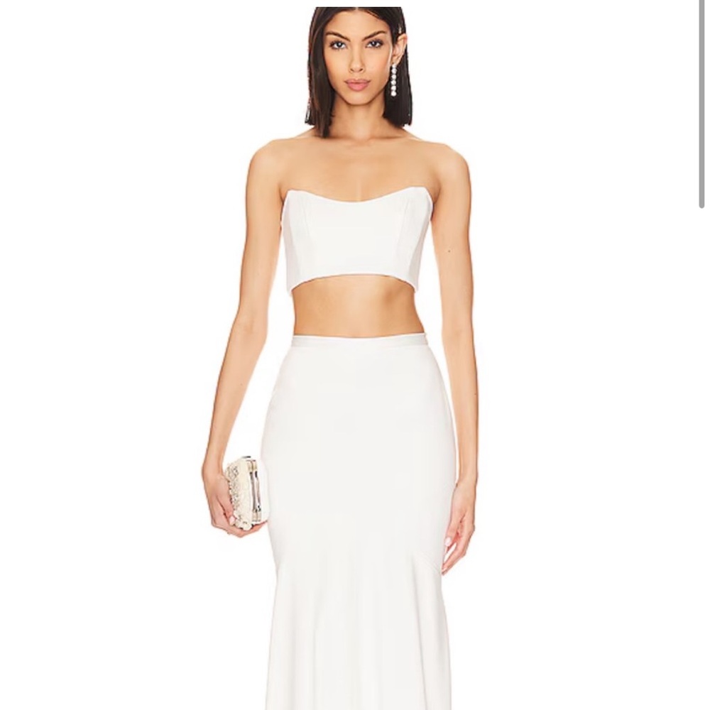 REVOLVE White Strapless Crop Top